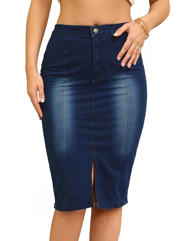 Steven Alan　14OZ DENIM TIGHT SKIRT Amazon.com: Justalwart Jean Skirt Women Denim Skirt (US 4-6